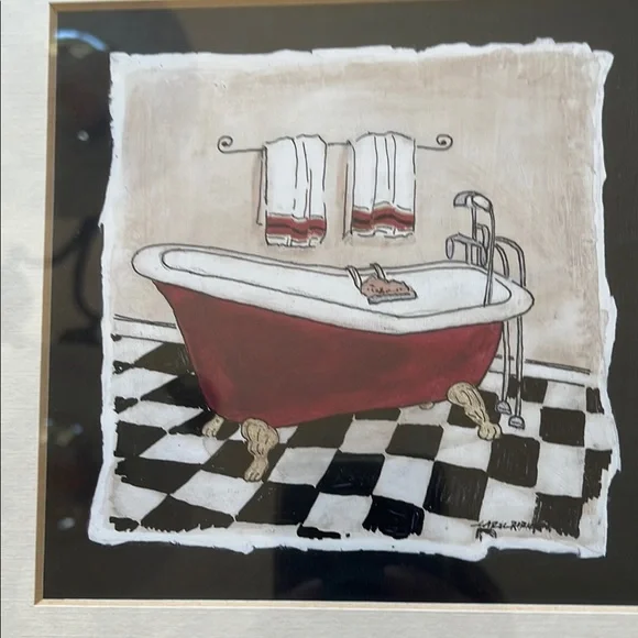Framed Art with Red Bathtub - Picture 5 of 6